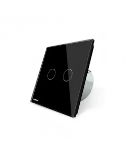 Intrerupator Touch, Dublu, Negru, Sticla Securizata, Livolo Intrerupator Touch, Dublu, Negru, Sticla Securizata, Livolo