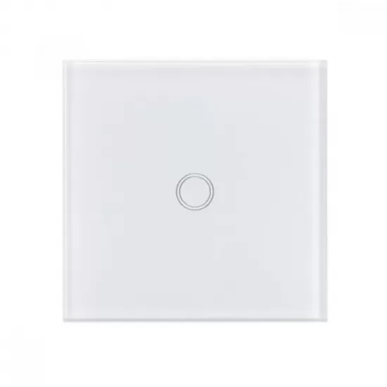 Intrerupator Touch Simplu cu Telecomanda Sticla Securizata Alb Intrerupator Touch Simplu cu Telecomanda Sticla Securizata Alb