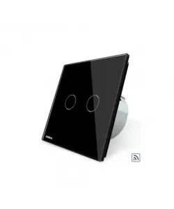 Intrerupator Touch Wireless, Dublu, Negru, Sticla Securizata, Livolo Intrerupator Touch Wireless, Dublu, Negru, Sticla Securizata, Livolo