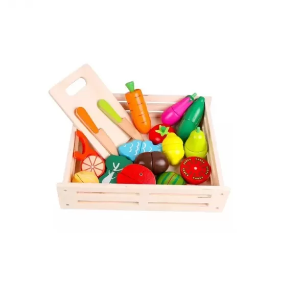 Joc Creativ cu Fructe si Legume, 17 Piese, Lem Joc Creativ cu Fructe si Legume, 17 Piese, Lem