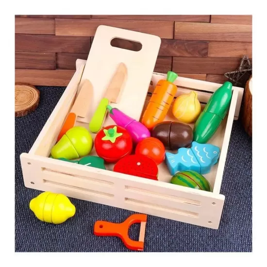 Joc Creativ cu Fructe si Legume, 17 Piese, Lem Joc Creativ cu Fructe si Legume, 17 Piese, Lem