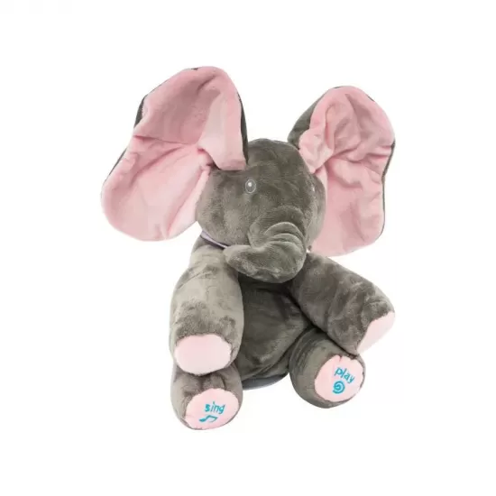Jucarie din Plus, Micul Elefant, Canta si Vorbeste, Gri cu Roz, Plus Jucarie din Plus, Micul Elefant, Canta si Vorbeste, Gri cu Roz, Plus