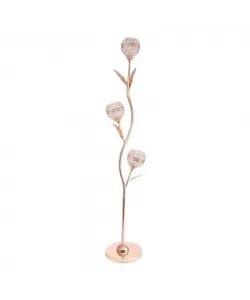 Lampadar Alegria, 3*E27, Auriu, Metal si Cristal