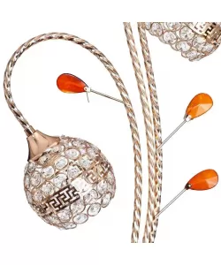 Lampadar Bianca, 3*E27, Auriu, Metal si Cristal