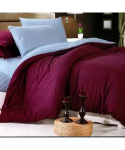 Lenjerie Bleu cu Mov, Pat 2 Persoane, 4 Piese, Poliester, HYL/16 Lenjerie Bleu cu Mov, Pat 2 Persoane, 4 Piese, Poliester, HYL/16