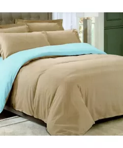 Lenjerie Crem si Bleu, Pat 2 Persoane, 4 Piese, Poliester, HYL/35 Lenjerie Crem si Bleu, Pat 2 Persoane, 4 Piese, Poliester, HYL/35