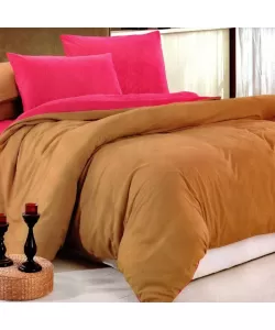 Lenjerie Crem cu Roz, Pat 2 Persoane, 4 Piese, Poliester, HYL/17 Lenjerie Crem cu Roz, Pat 2 Persoane, 4 Piese, Poliester, HYL/17