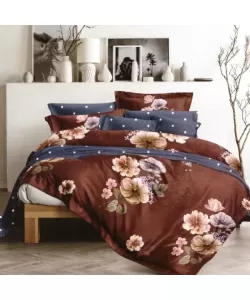 Lenjerie in Culori de Toamna, Pat 2 Persoane, 4 Piese, Bumbac Finet, F19/X Lenjerie in Culori de Toamna, Pat 2 Persoane, 4 Piese, Bumbac Finet, F19/X