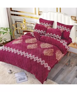 Lenjerie de Pat Cocolino pentru 2 Persoane, 6 Piese, Model Regal, Mov Lenjerie de Pat Cocolino pentru 2 Persoane, 6 Piese, Model Regal, Mov