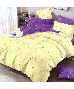 Lenjerie cu Design Nocturn, Pat 2 Persoane, 6 Piese Bumbac/Poliester, F09/D Lenjerie cu Design Nocturn, Pat 2 Persoane, 6 Piese Bumbac/Poliester, F09/D