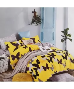 Lenjerie Fluturi, Pat 2 Persoane, 6 Piese, Bumbac Finet, 760/51 Lenjerie Fluturi, Pat 2 Persoane, 6 Piese, Bumbac Finet, 760/51