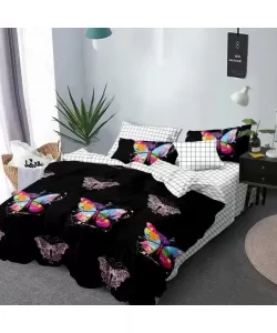 Lenjerie Fluturi, Pat 2 Persoane, 6 Piese, Bumbac Finet, 760/67 Lenjerie Fluturi, Pat 2 Persoane, 6 Piese, Bumbac Finet, 760/67