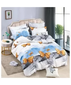 Lenjerie Fluturi, Pat 2 Persoane, 6 Piese Bumbac Finet, 760/95 Lenjerie Fluturi, Pat 2 Persoane, 6 Piese Bumbac Finet, 760/95