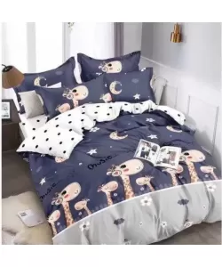 Lenjerie cu Girafe, Pat 2 Persoane, 6 Piese, Bumbac Finet, 760/42 Lenjerie cu Girafe, Pat 2 Persoane, 6 Piese, Bumbac Finet, 760/42