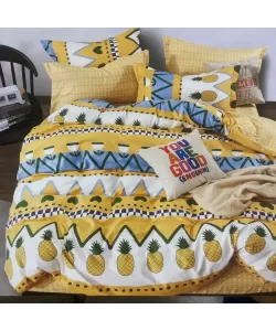 Lenjerie Model Ananas, Pat 2 Persoane, 6 Piese, Bumbac Finet, 760/4 Lenjerie Model Ananas, Pat 2 Persoane, 6 Piese, Bumbac Finet, 760/4