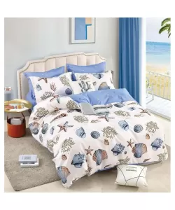 Lenjerie Model de la Malul Marii, Pat 2 Persoane, 6 Piese Bumbac Finet, 760/93 Lenjerie Model de la Malul Marii, Pat 2 Persoane, 6 Piese Bumbac Finet, 760/93