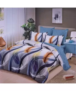 Lenjerie Pat 2 Persoane cu Elastic, 6 Piese, Bumbac Finet, F20A/336 Lenjerie Pat 2 Persoane cu Elastic, 6 Piese, Bumbac Finet, F20A/336