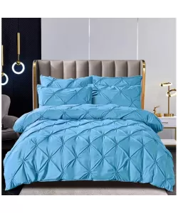 Lenjerie Pat 2 Persoane Deluxe, 6 Piese, Bumbac Finet, Bleu, LUX05 Lenjerie Pat 2 Persoane Deluxe, 6 Piese, Bumbac Finet, Bleu, LUX05