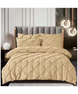 Lenjerie Pat 2 Persoane Deluxe, 6 Piese, Bumbac Finet, Crem Inchis, LUX11 Lenjerie Pat 2 Persoane Deluxe, 6 Piese, Bumbac Finet, Crem Inchis, LUX11