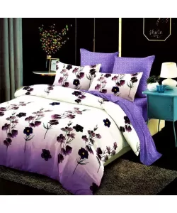 Lenjerie Pat 2 Persoane cu Elastic, 6 Piese, Bumbac Finet, F20A/345 Lenjerie Pat 2 Persoane cu Elastic, 6 Piese, Bumbac Finet, F20A/345