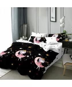 Lenjerie pentru Pat de 2 Persoane, 6 Piese, Bumbac Finet, F17/J Lenjerie pentru Pat de 2 Persoane, 6 Piese, Bumbac Finet, F17/J