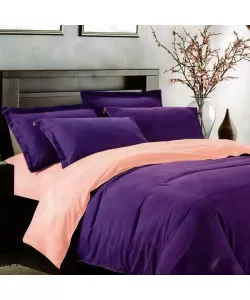 Lenjerie Piersica si Mov, Pat 2 Persoane, 4 Piese, Poliester, HYL/37 Lenjerie Piersica si Mov, Pat 2 Persoane, 4 Piese, Poliester, HYL/37