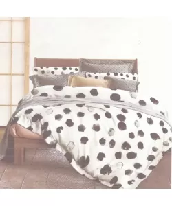 Lenjerie Stil Dalmatian, Pat 2 Persoane, 4 Piese, Bumbac Finet, F19/P Lenjerie Stil Dalmatian, Pat 2 Persoane, 4 Piese, Bumbac Finet, F19/P