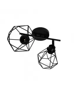 Lustra Aerope, 2x E27, Metal, Negru