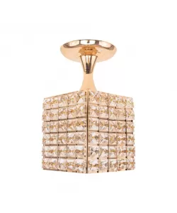 Lustra Ains Cristal, 1*E27, Patrata, Auriu Lustra Ains Cristal, 1*E27, Patrata, Auriu