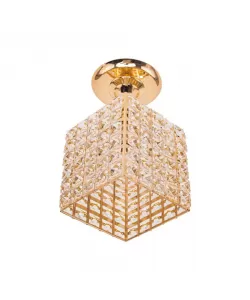 Lustra Ains Cristal, 1*E27, Patrata, Auriu