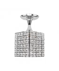 Lustra Ains Cristal, 1*E27, Patrata, Crom Lustra Ains Cristal, 1*E27, Patrata, Crom