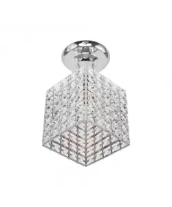 Lustra Ains Cristal, 1*E27, Patrata, Crom