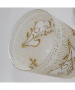 Lustra Aleyna, 3x E27, Sticla si Metal, Alb si Auriu