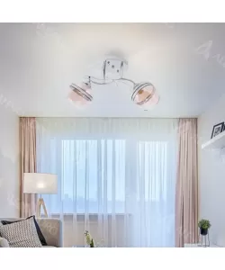 Lustra Alisia, 2*E27, Crom, Metal si Sticla