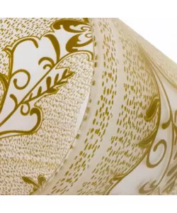 Lustra Amine, 2x E27, Sticla si Metal, Alb si Auriu