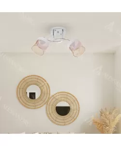 Lustra Anabela, 2*E27, Crom, Metal si Sticla