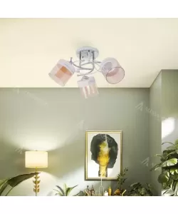 Lustra Anabela, 3*E27, Crom, Metal si Sticla