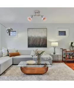 Lustra Anemona, 2*E27, Bronz, Metal si Sticla