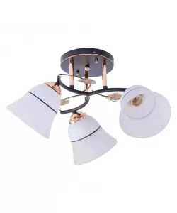 Lustra Antonia, 3*E27, Negru, Metal si Sticla