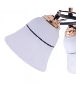 Lustra Antonia, 3*E27, Negru, Metal si Sticla