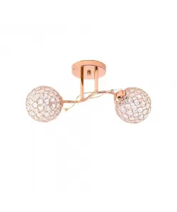 Lustra Atena, 2*E27, Auriu, Metal si Cristal