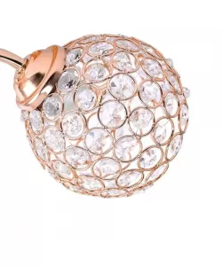 Lustra Atena, 2*E27, Auriu, Metal si Cristal