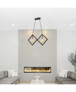 Lustra Atenis, 2*E27, Metal, Negru