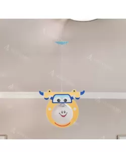 Lustra Avion, 1*E27, Multicolor, Lemn si Sticla