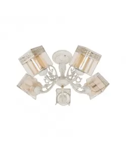 Lustra Bambolina, 5*E27, Alb, Metal si Sticla