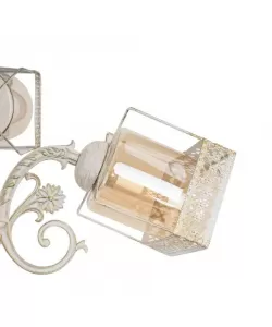 Lustra Bambolina, 5*E27, Alb, Metal si Sticla