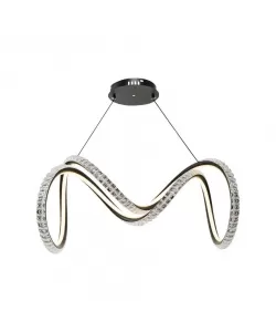 Lustra Banda LED Infinitia, 120W, Lumina Rece/Calda/Neutra, Negru