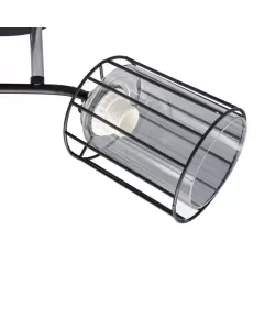 Lustra Burundi, 2*E27, Negru, Metal si Sticla