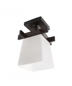 Lustra Cala, 1*E27, Maro cu Alb, Lemn si Sticla