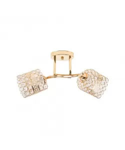 Lustra Catrina, 2*E27, Metal si Cristal, Auriu